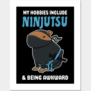 My hobbies include Ninjutsu and being awkward cartoon Capybara Posters and Art